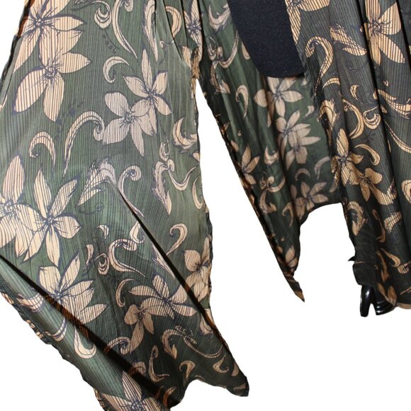 FALL SALE! Lularoe Floral Open Long Cardigan Sleeveless Cover Up Duster L - Picture 6 of 9